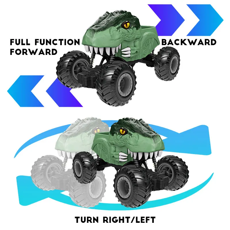 Camion Dinosaure Télécommandé 2.4G avec Lumières - Tout-Terrain RC Grande Vitesse