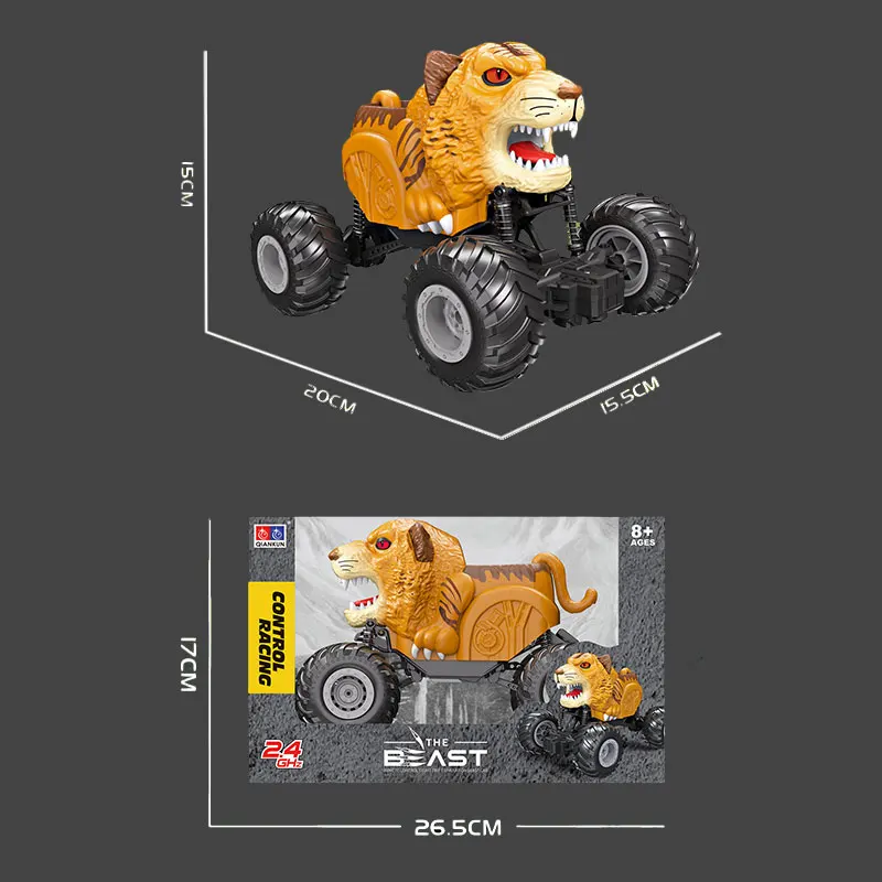 Voiture Tigre Télécommandée 2.4G Tout-Terrain avec Lumières – Escalade, 4 Canaux, Cadeau Enfant