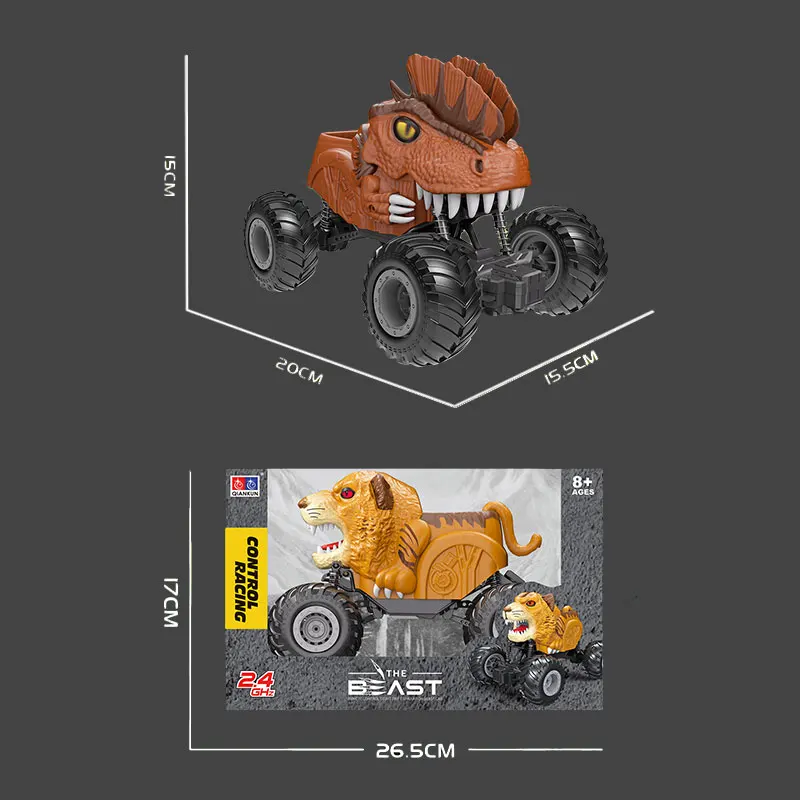 Voiture Dinosaure RC Électrique 2.4GHz – Télécommande 4 Canaux, Tout-Terrain