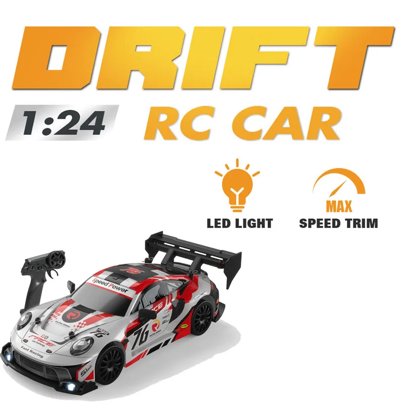 Voiture RC Drift AiJH 1:24 – Lumières LED, 4 Canaux, Prêt à Rouler