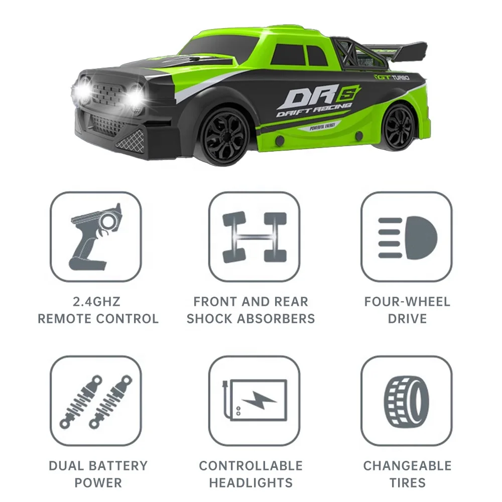 Voiture RC Drift 4WD AiJH 25 KM/h – Télécommandée Haute Vitesse avec 2 Pneus Drift
