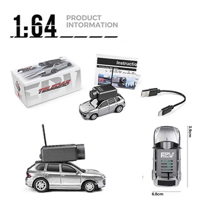 Mini Voiture RC Drift 1:64 avec Caméra HD 720P et Contrôle via Application