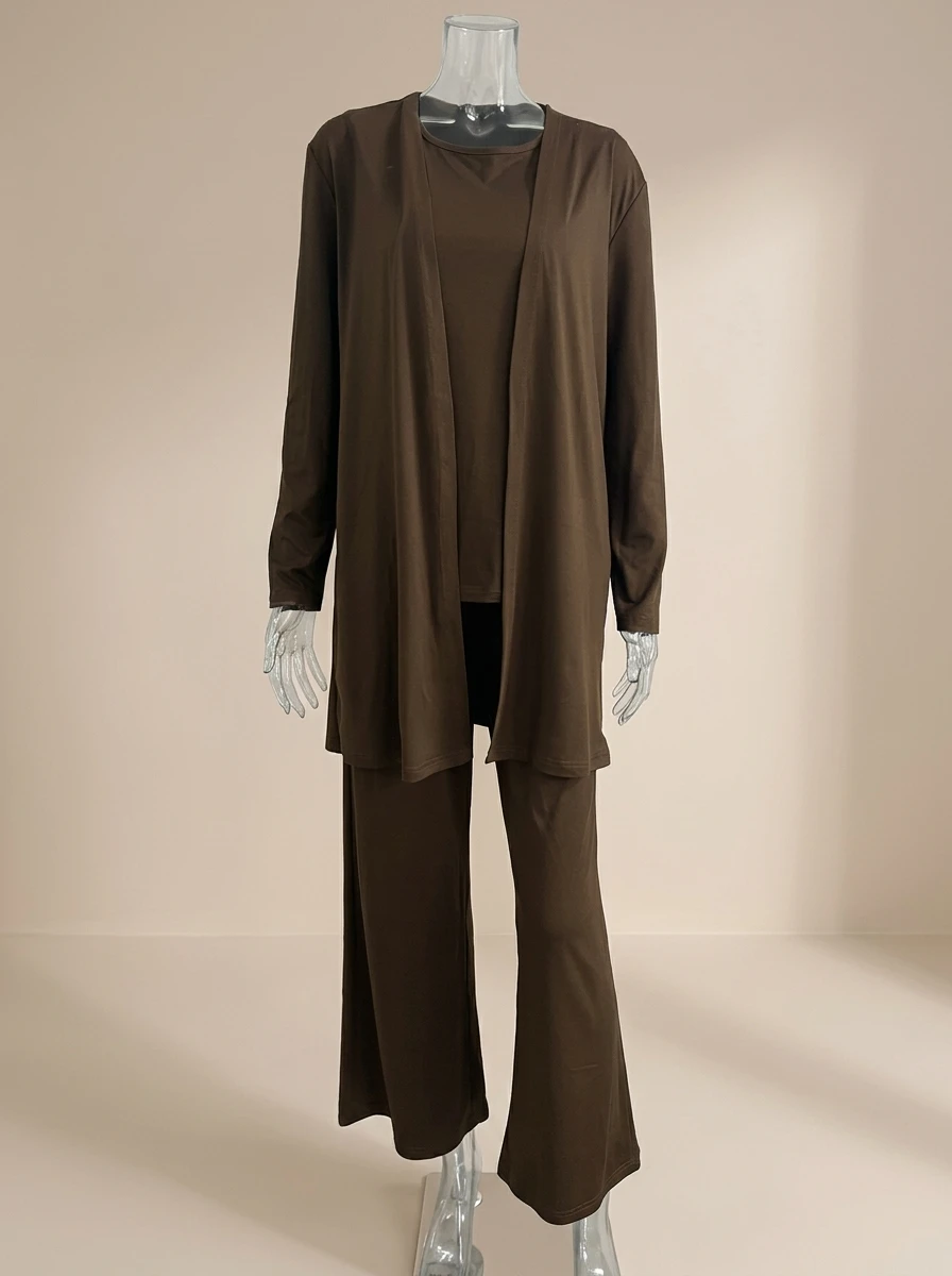 Ensemble 3 pièces grande taille femme – Tenue décontractée amincissante toutes saisons