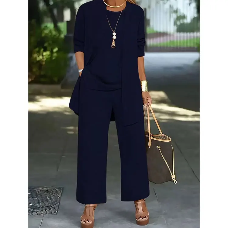 Ensemble 3 pièces grande taille femme – Tenue décontractée amincissante toutes saisons