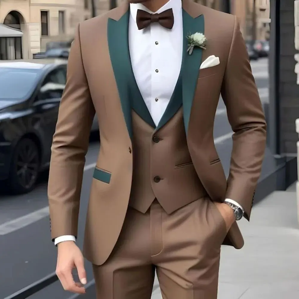 Costume homme 3 pièces coupe ajustée – Veste & Pantalon pour cérémonie et affaires