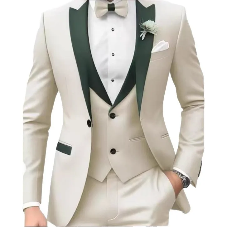 Costume homme 3 pièces coupe ajustée – Veste & Pantalon pour cérémonie et affaires