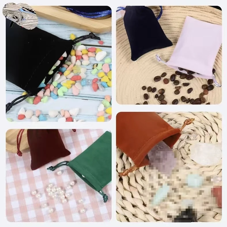 Sacs Velours Cordon Multicolores – Pochettes Cadeaux Bijoux Mariage & Fête (lot de 4)