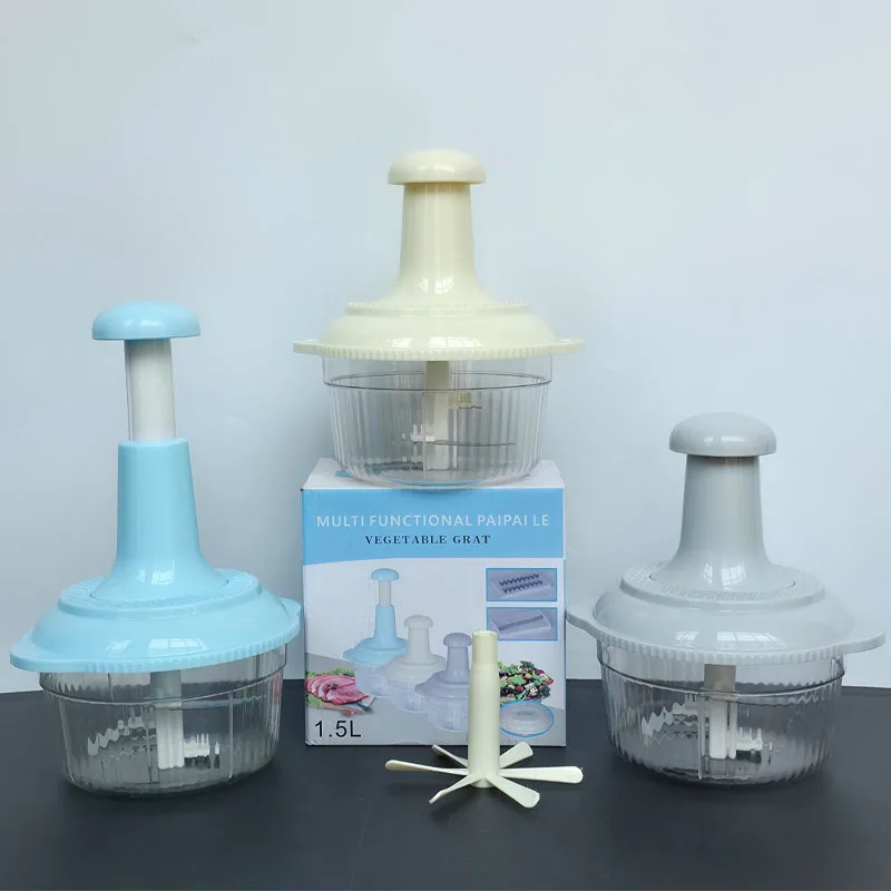 Coupe-légumes multifonctionnel PP/PET 1.5L – Lavable au lave-vaisselle, écologique et durable