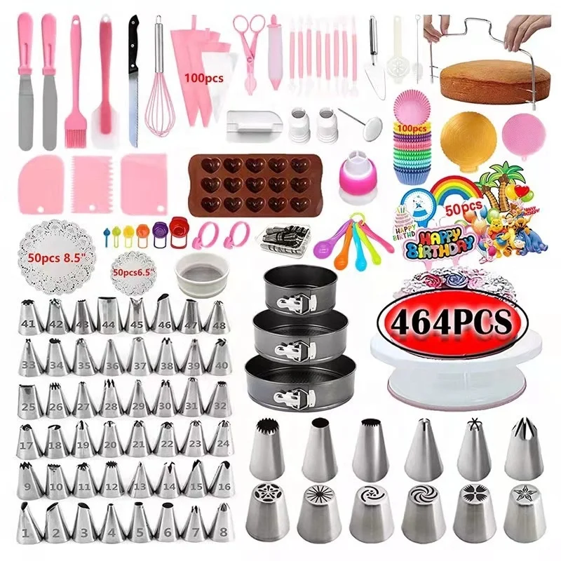 Kit Complet Décoration Gâteaux - Plateau Tournant, Douilles & Moules à Chocolat