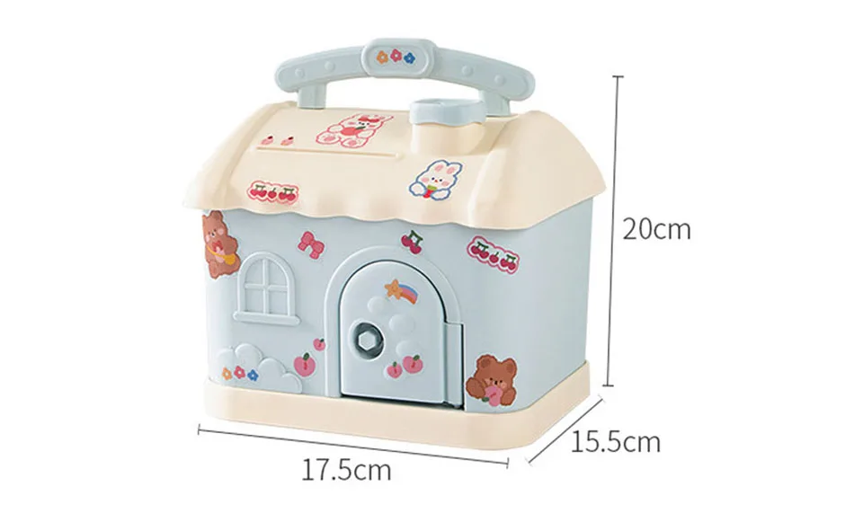 Tirelire Maison Kawaii avec Serrure et Clé – Coffre-fort Mignon pour Enfants et Adultes