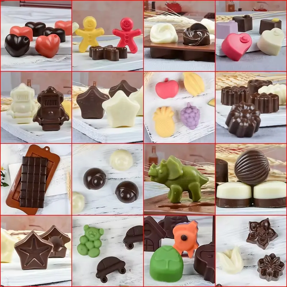 Moule à Chocolat en Silicone Alimentaire – Antiadhésif & Réutilisable | DIY Bonbons & Gâteaux