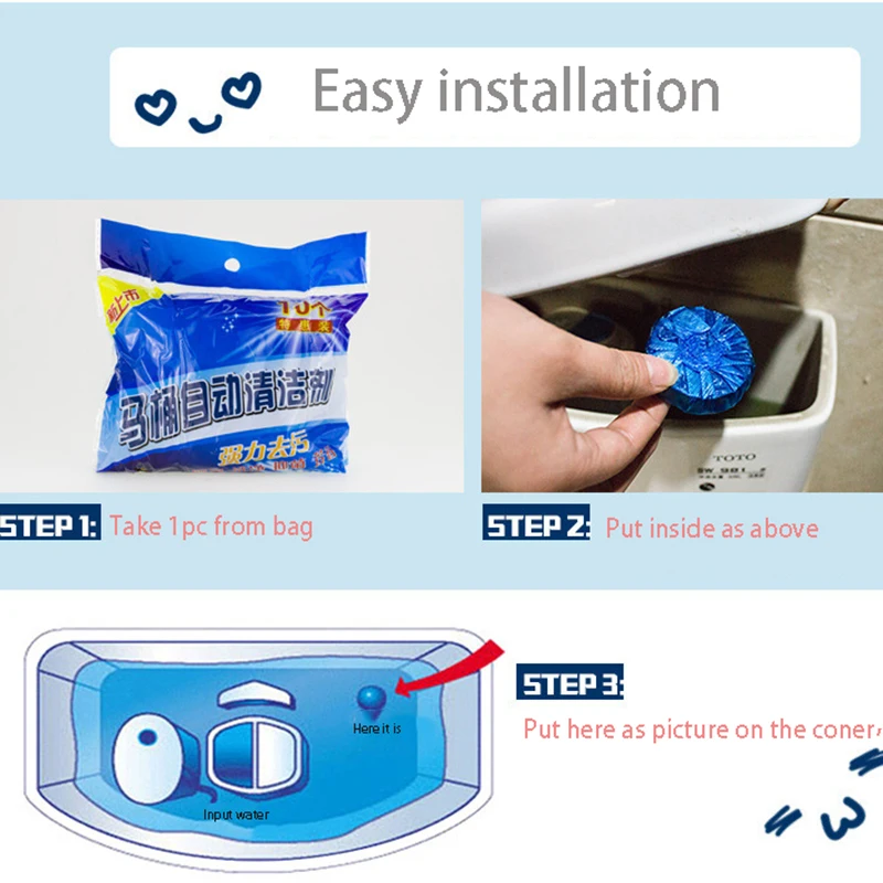 Tablettes WC Effervescentes – Nettoyant & Désodorisant pour Cuvette de Toilette