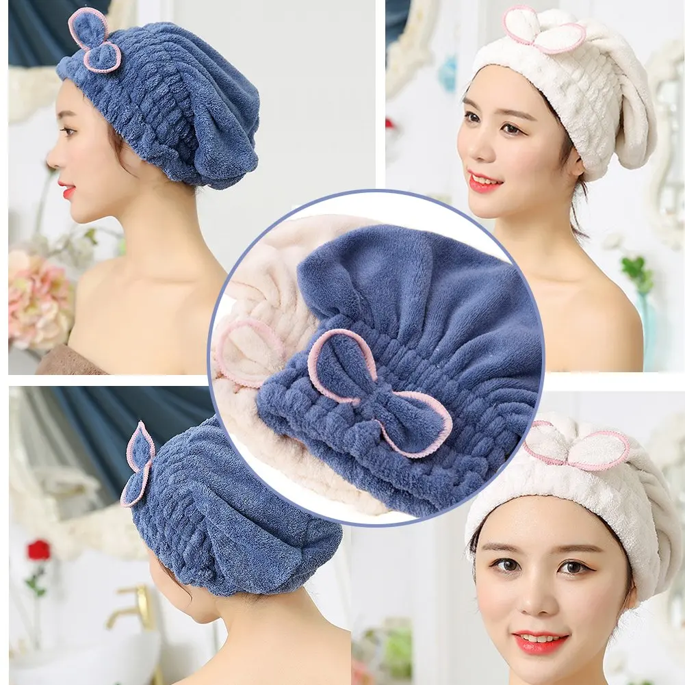 Bonnet Séchage Rapide Microfibre pour Cheveux Bouclés – Serviette Turban Femme