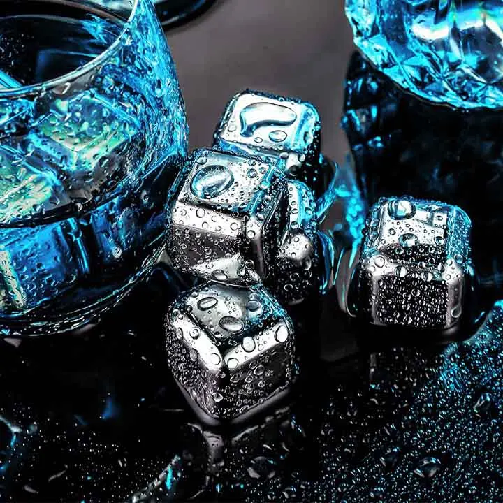 Cubes Glacons Réutilisables Acier Inoxydable 304 – Pierres à Whisky & Vin Sans Dilution