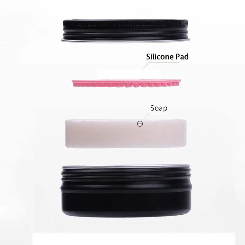 Nettoyant savon solide pour pinceaux de maquillage avec grattoir silicone – Vegan & Antibactérien