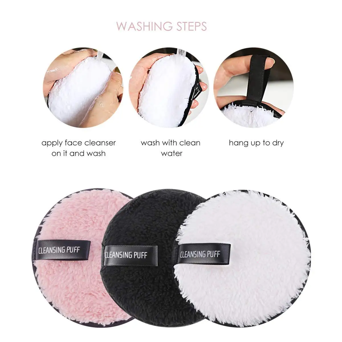 Éponge Démaquillante Microfibre Ronde – Douce, Lavable & Réutilisable (Ø12cm)
