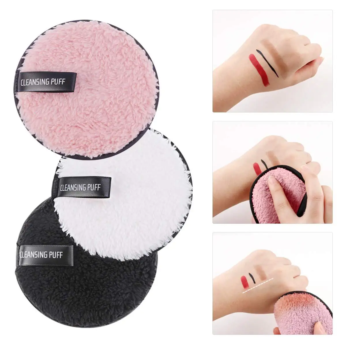Éponge Démaquillante Microfibre Ronde – Douce, Lavable & Réutilisable (Ø12cm)