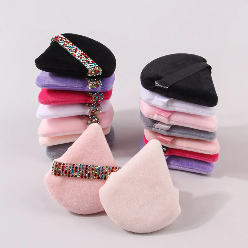 Éponge Maquillage Triangulaire Microfibre avec Strass – Douce, Lavable & Écologique