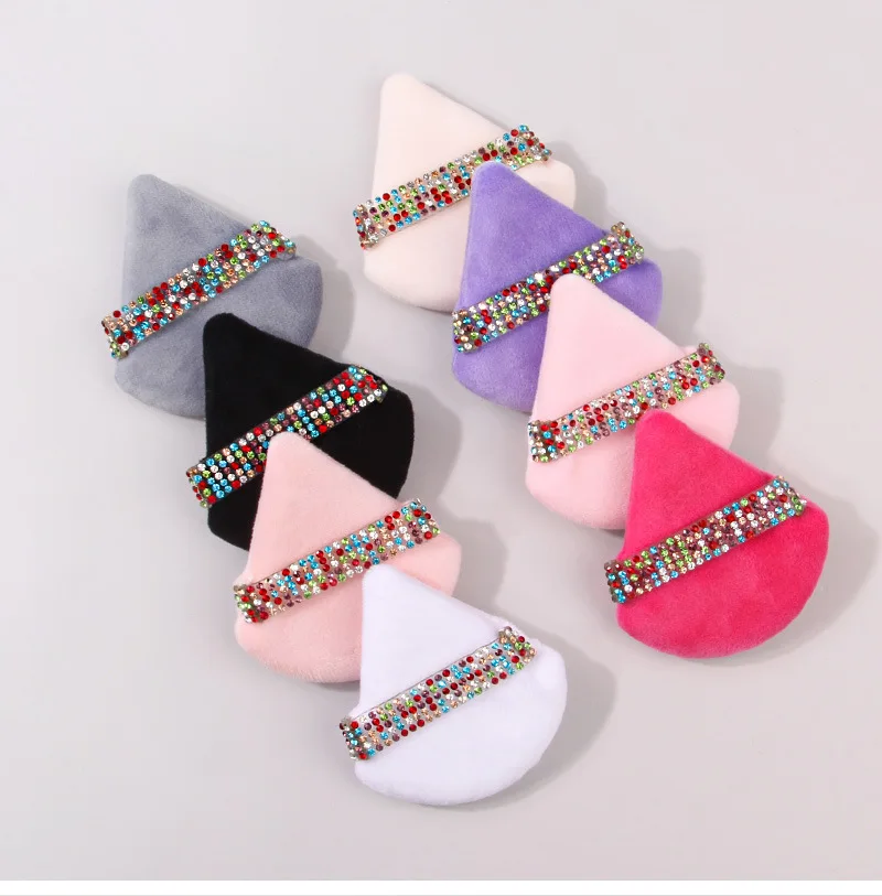 Éponge Maquillage Triangulaire Microfibre avec Strass – Douce, Lavable & Écologique