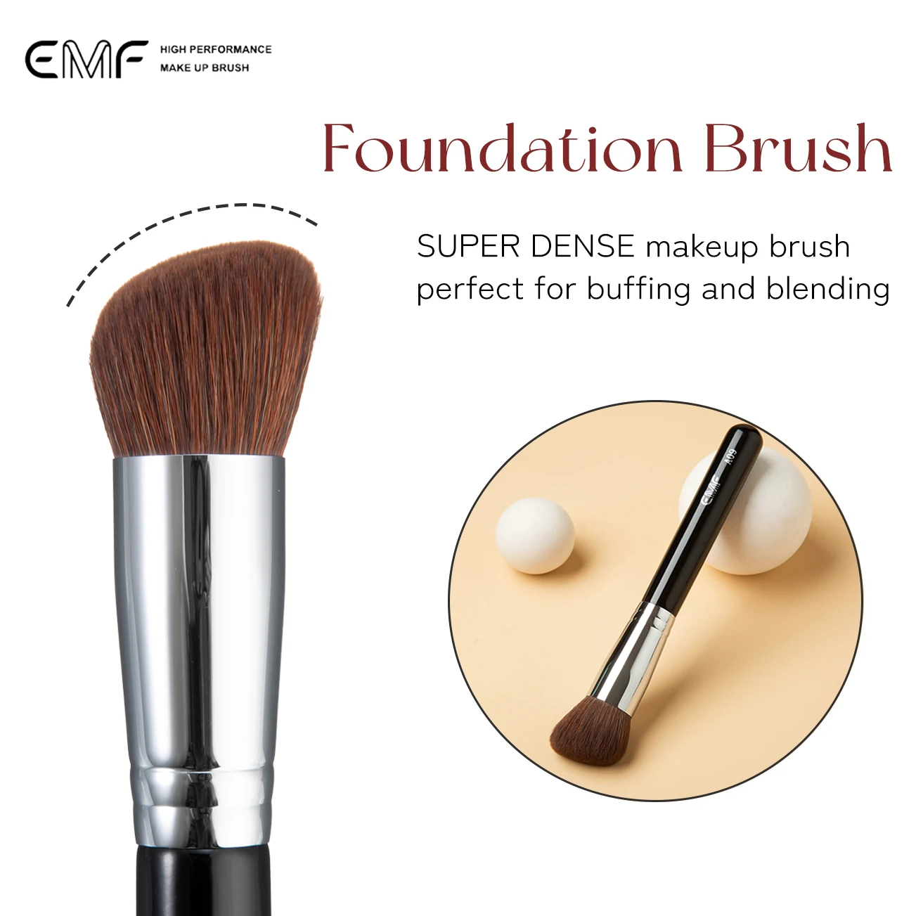 Pinceau de Maquillage Professionnel en Éventail - Manche en Bois & Poils Synthétiques