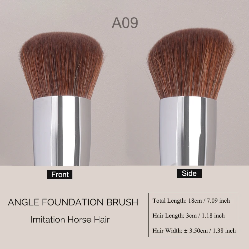 Pinceau de Maquillage Professionnel en Éventail - Manche en Bois & Poils Synthétiques