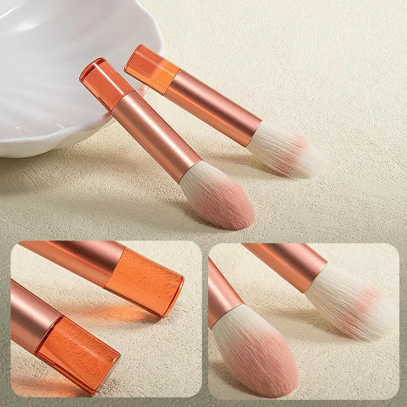 Mini Set 8 Pinceaux Maquillage Manche Cristal Transparent – Idéal Voyage