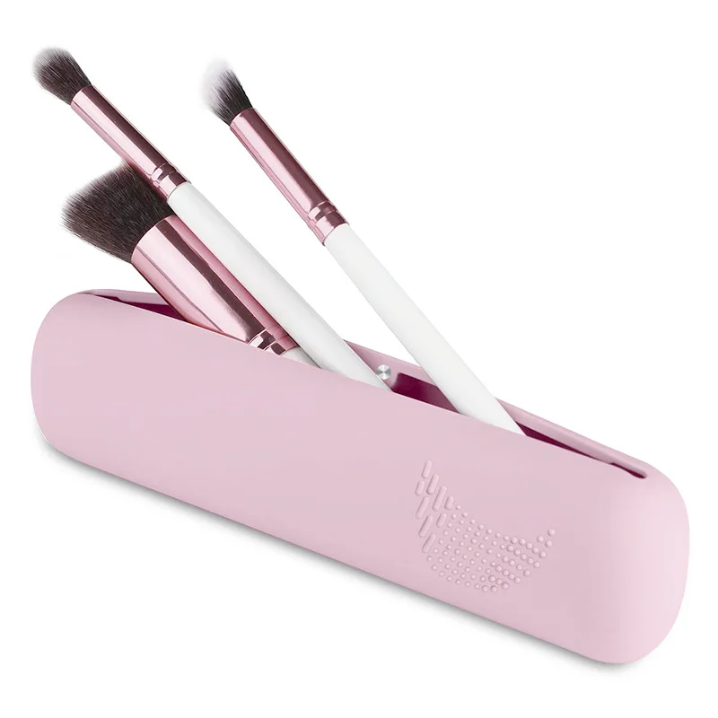 Étui porte-pinceaux en silicone imperméable – Rangement maquillage portable