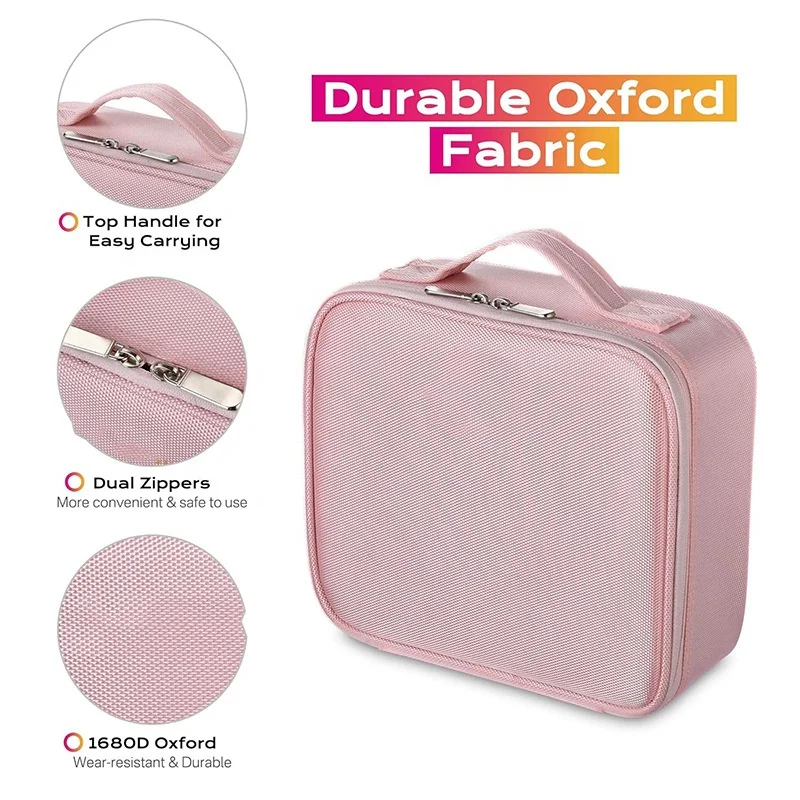 Trousse de maquillage Oxford grande capacité avec diviseurs réglables – Style Dame