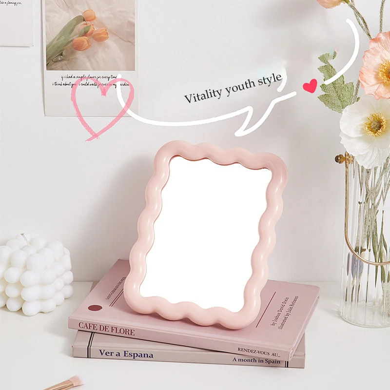 Miroir de maquillage pliant HD dessin animé – Compact & Stylé pour bureau et dortoir