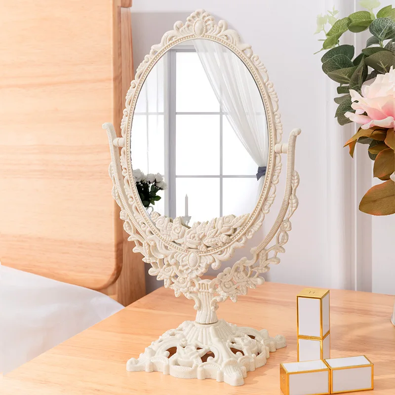 Miroir de maquillage rotatif style rétro palace – Idéal dortoir & usage quotidien