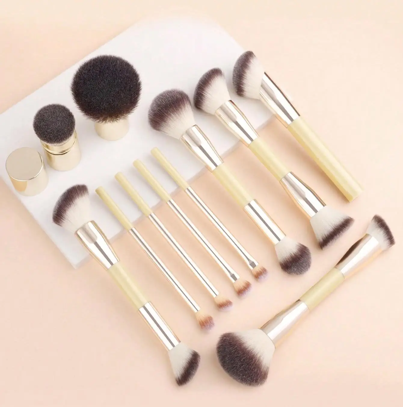 Set 11 Pinceaux Maquillage Double Extrémité Professionnel – Poils Synthétiques Ultra Doux
