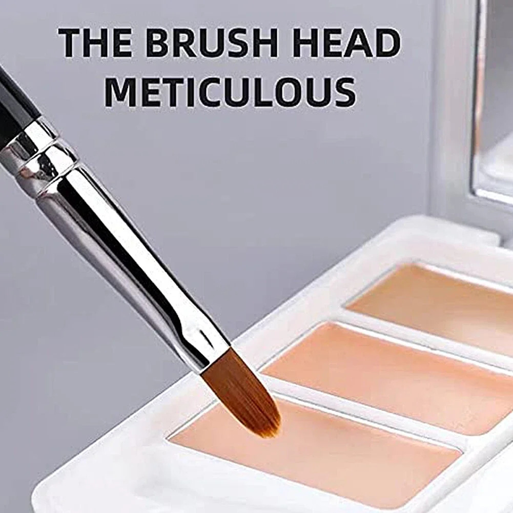 Pinceau à lèvres & eyeliner double face en éponge – Pinceau correcteur plat maquillage