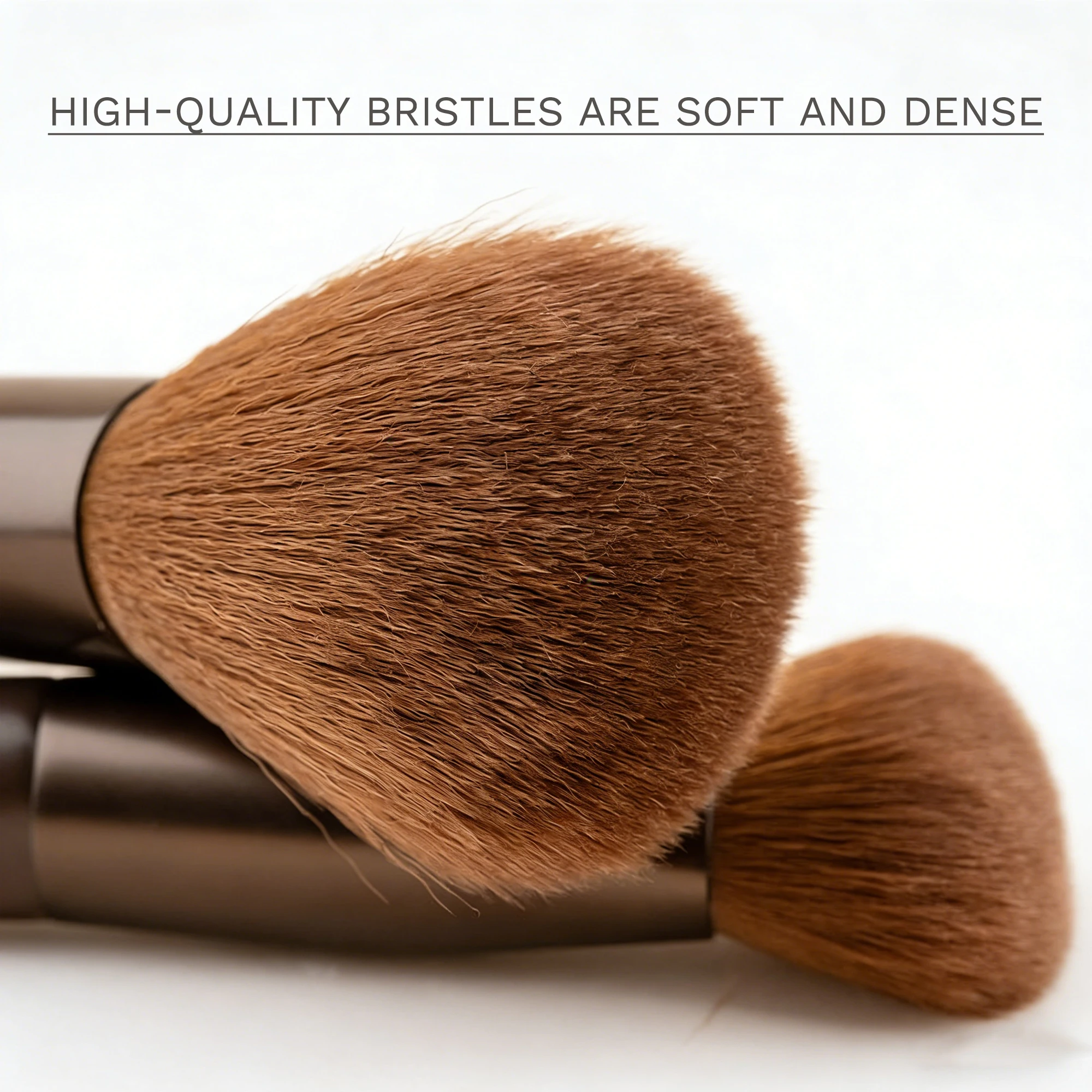 Kit 11 Pinceaux Maquillage Professionnels Végétaliens avec Sac – Marron