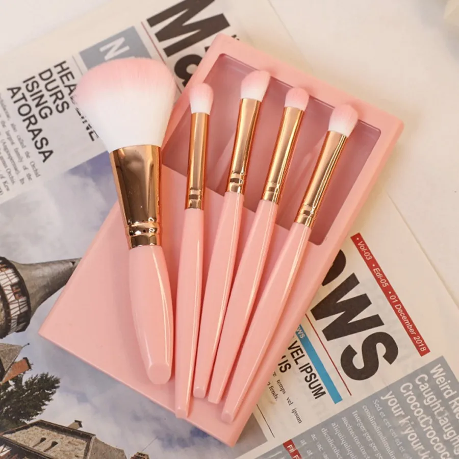 Set 5 Pinceaux de Maquillage de Voyage avec Miroir – Doux & Complets