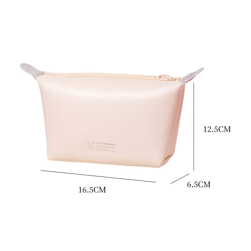 Petit sac cosmétique en PU zippé motif lettre – Léger, tendance et durable