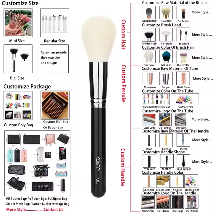 Ensemble 14 Pinceaux de Maquillage Professionnels – Fibres Synthétiques Douces & Manche en Bois
