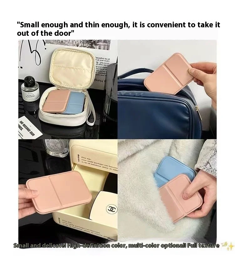 Miroir de poche pliable personnalisable – Compact & Élégant pour le maquillage en déplacement