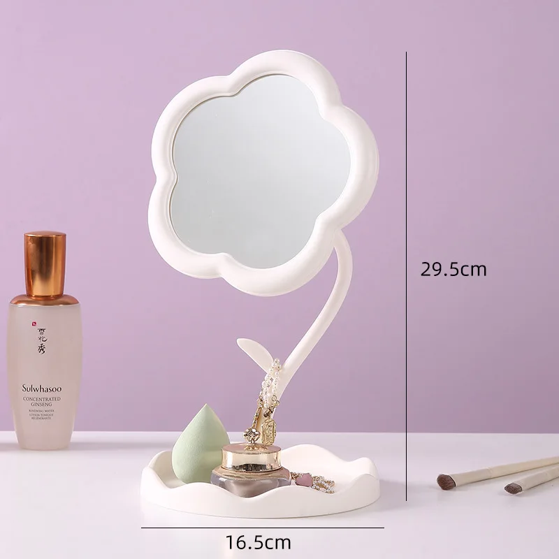 Miroir de maquillage design Tournesol – Rond, élégant, 3 couleurs au choix