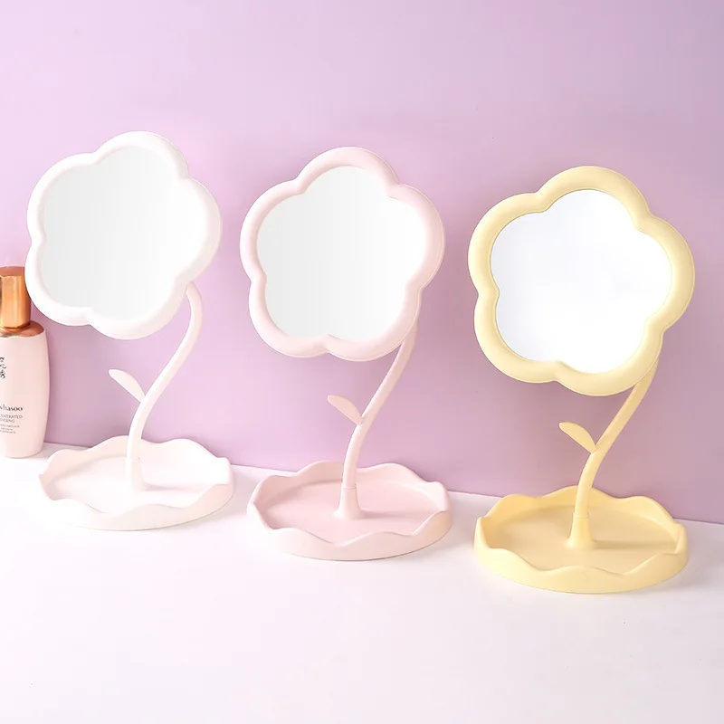 Miroir de maquillage design Tournesol – Rond, élégant, 3 couleurs au choix