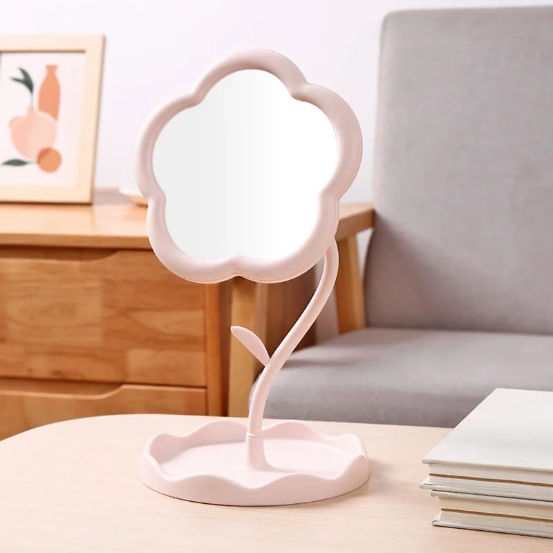 Miroir de maquillage design Tournesol – Rond, élégant, 3 couleurs au choix