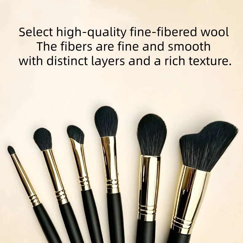 Set 18 Pinceaux Maquillage Professionnels – Poils de Chèvre & Fibres Synthétiques, Manche en Bois