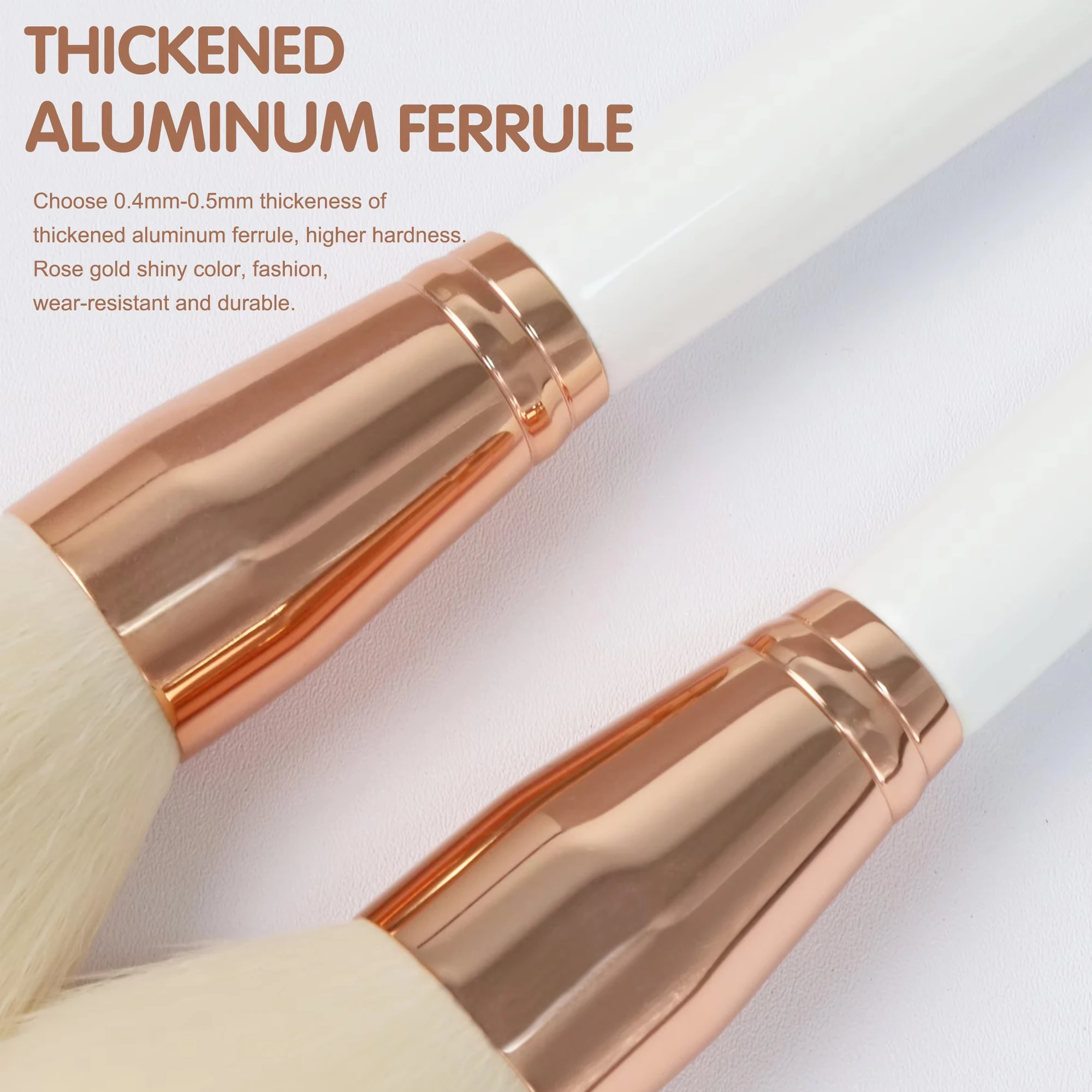 Ensemble 18 Pinceaux Maquillage Professionnels Or Rose – Poils Synthétiques Végan & Manche Bois