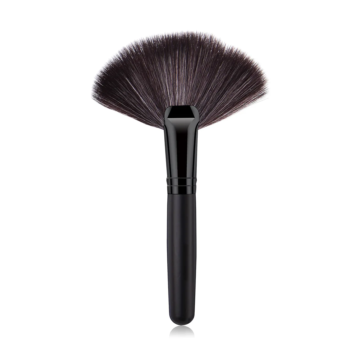 Pinceau Éventail Maquillage Visage – Poignée Bois & Fibres Synthétiques Douces