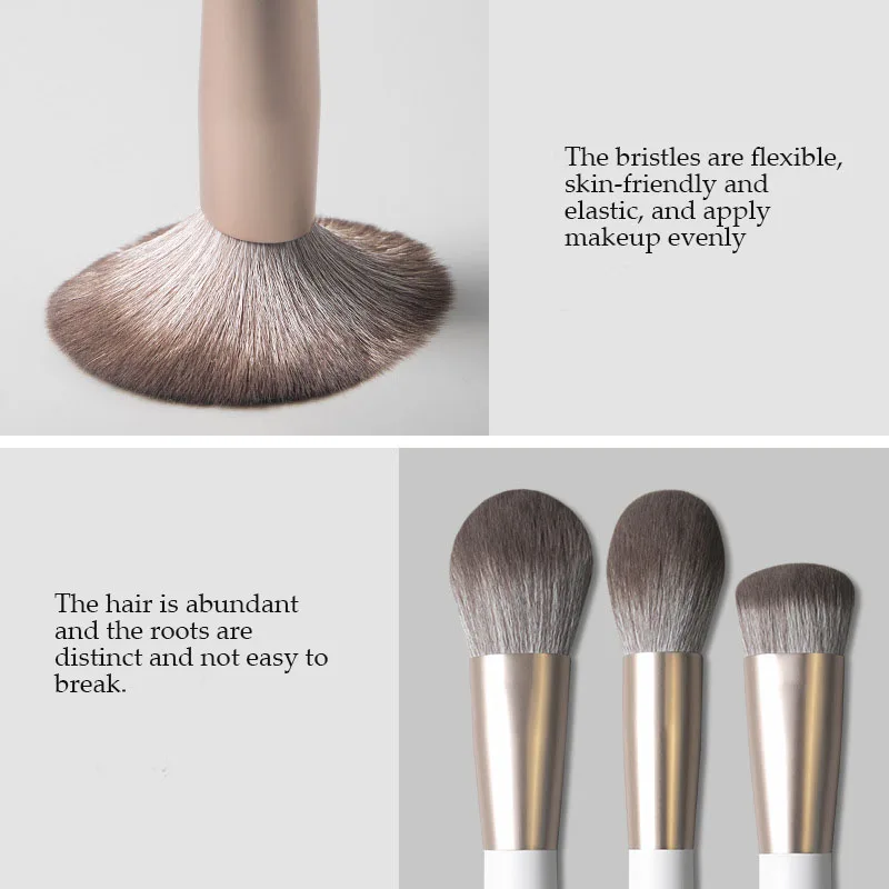 Coffret 18 Pinceaux Maquillage Professionnel Ultra-Doux à Séchage Rapide – Poils Synthétiques Blancs