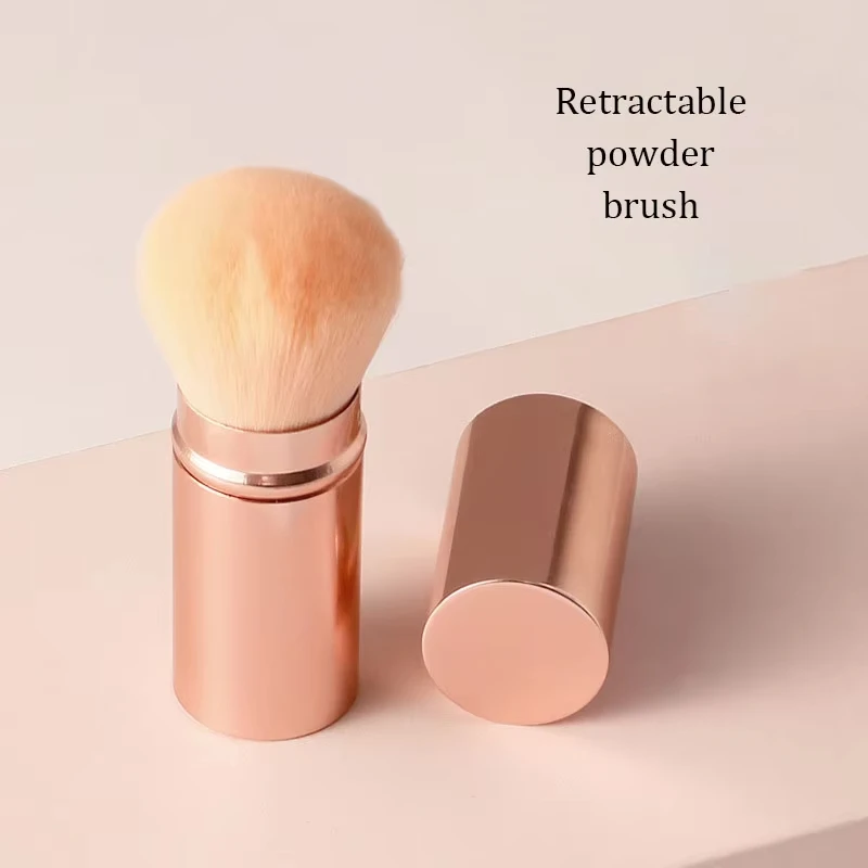 Pinceau Blush & Fond de Teint Champignon – Manche Aluminium Doux & Précis