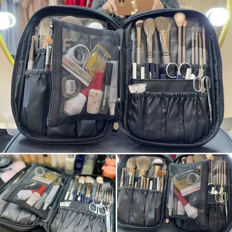 Sac cosmétique grande capacité EMF – Rangement maquillage professionnel résistant à l'eau
