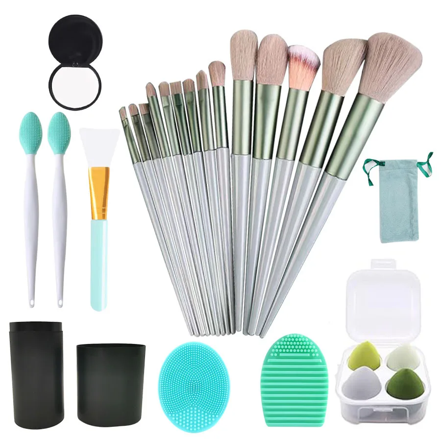 Kit 20 Pinceaux Maquillage Professionnel Poils Synthétiques Doux – Visage & Yeux