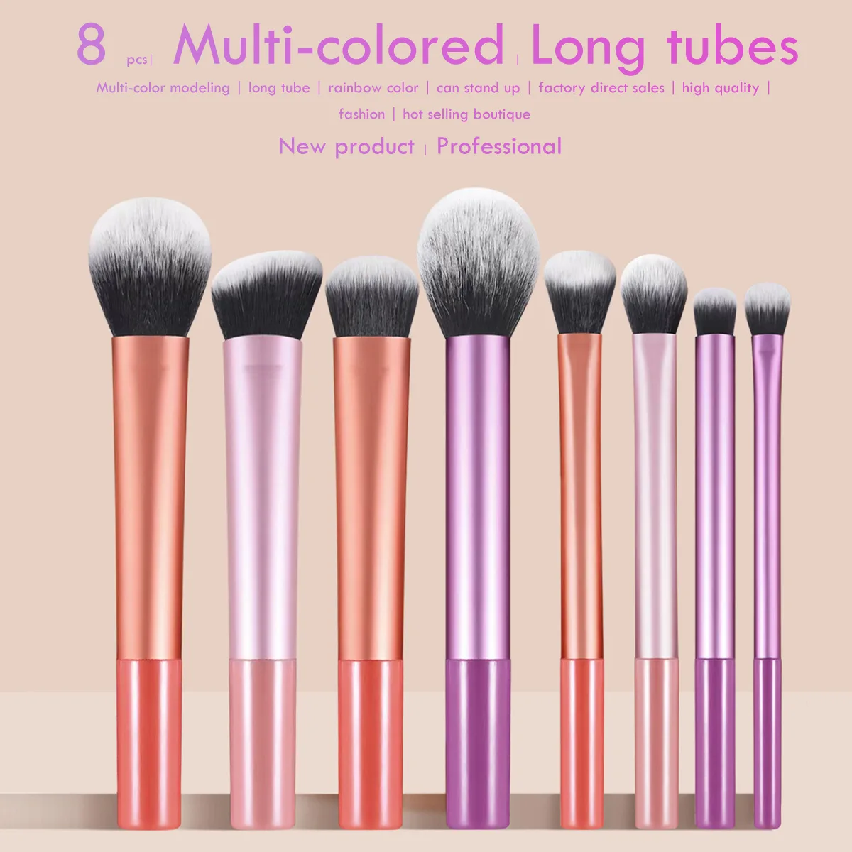 Set 10 Mini Pinceaux de Maquillage Professionnels avec Sac de Rangement – 4 Couleurs