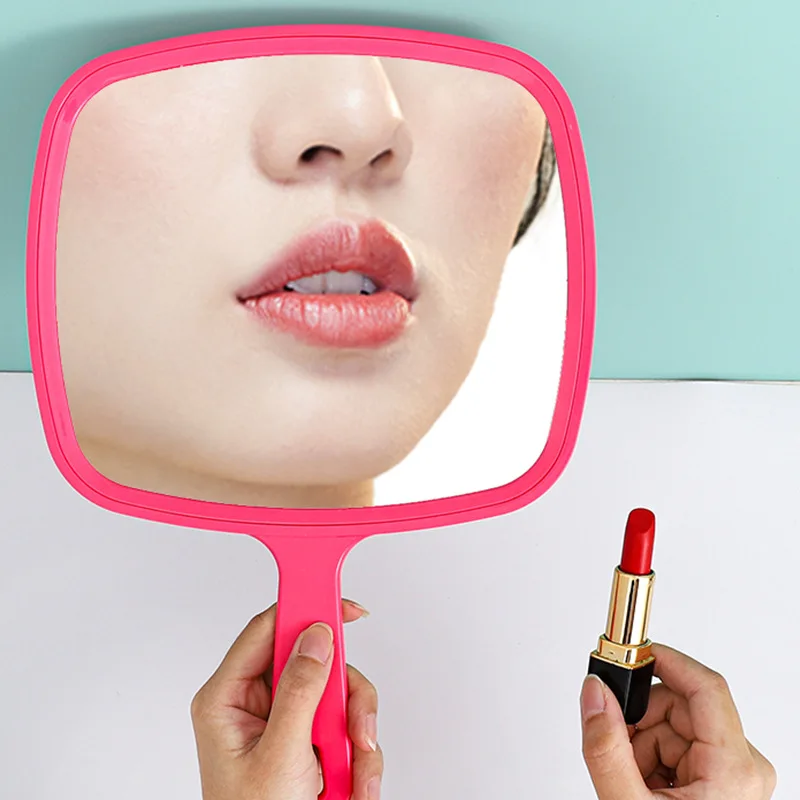 Miroir de maquillage carré portable – Logo personnalisé – Finition chromée élégante
