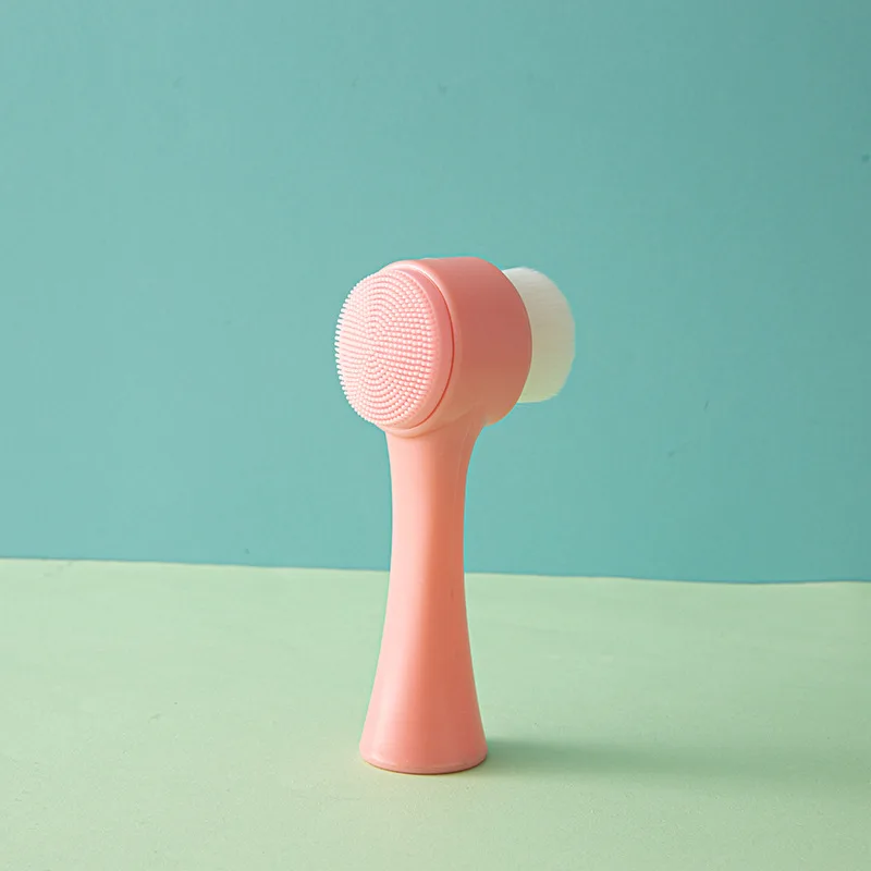 Set Brosse & Éponge Maquillage en Silicone Double Tête – Nettoyage Visage Facile